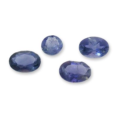 Sale Photo Thumbnail #192: Set of Four Loose Faceted Iolite Gemstones
