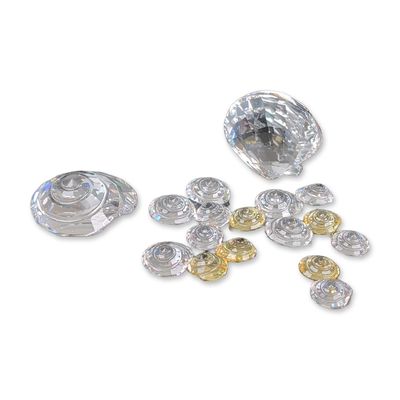 Sale Photo Thumbnail #30: 17pc Swarovski Faceted Crystal Shell Figurines