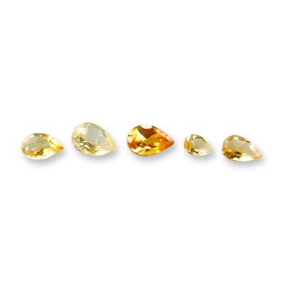 Sale Photo Thumbnail #206: 5pc Pear Cut Citrine Gemstones
