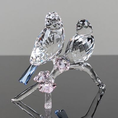 Sale Photo Thumbnail #217: Swarovski Crystal Bird Figurine, Blue Tits / Chickadees