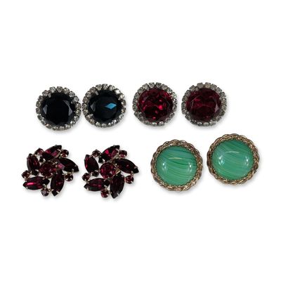 Sale Photo Thumbnail #156: Assortment of Vintage Mid-20th Century Costume Jewelry Earrings