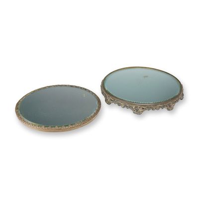 Sale Photo Thumbnail #336: Two Vintage Mirrored Vanity Trays