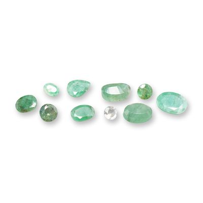 Sale Photo Thumbnail #361: Collection of Natural Emerald Gemstones