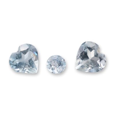 Sale Photo Thumbnail #188: Trio of Loose Aquamarine Gemstones