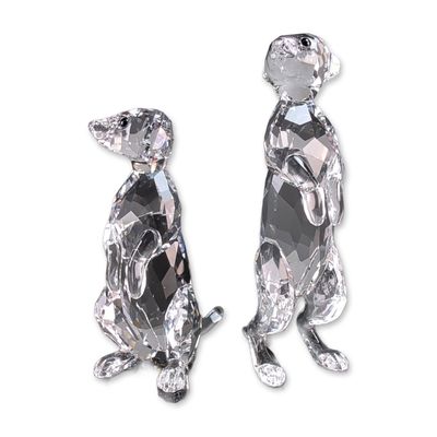 Sale Photo Thumbnail #41: Pair of Swarovski Crystal Meerkats Figurines
