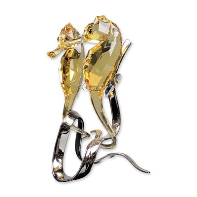 Sale Photo Thumbnail #411: Swarovski Crystal Paradise Fish Figurine, Light Topaz Seahorses