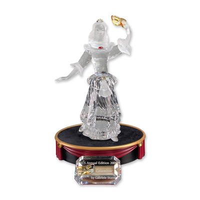 Sale Photo Thumbnail #245: 3pc Swarovski SCS Annual Edition 2000 Columbine Crystal Figurine w/ Stand & Title Plaque
