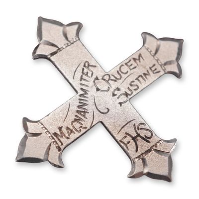 Sale Photo Thumbnail #166: James Avery Sterling Silver Magnanimiter Crucem Sustine Pin