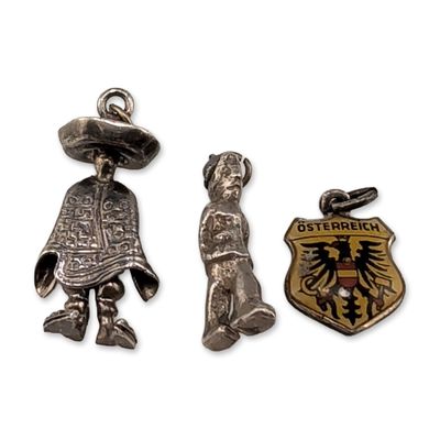 Sale Photo Thumbnail #358: Trio of Vintage Silver Souvenir Charms