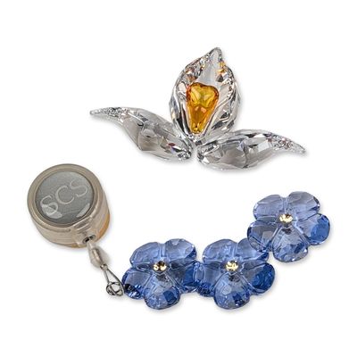 Sale Photo Thumbnail #67: Two Swarovski SCS Crystal Flower Figurine and Ornament