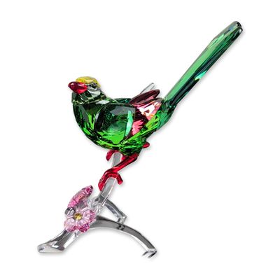 Sale Photo Thumbnail #404: Swarovski Green Magpie Crystal Bird Figurine