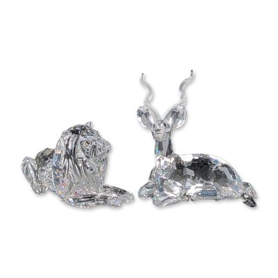 Sale Photo Thumbnail #40: 2pc Swarovski Crystal Inspiration Africa Kudu and Lion