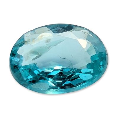 Sale Photo Thumbnail #378: Oval Cut Neon Blue Green Faceted Apatite Gemstone