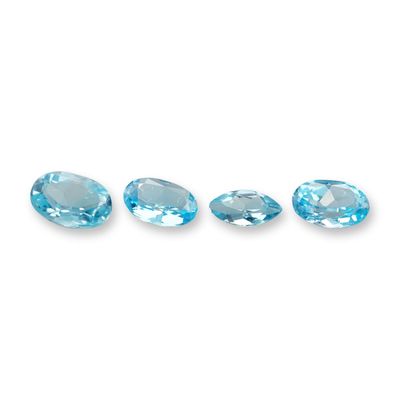 Sale Photo Thumbnail #387: 4pc Oval and Marquise Cut Blue Topaz Gemstones