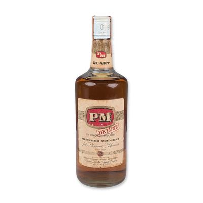 Sale Photo Thumbnail #100: National Distillers PM De Luxe Blended Whiskey Quart