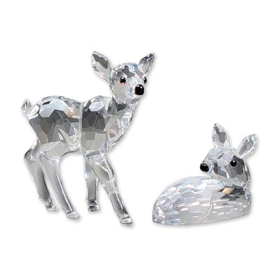 Sale Photo Thumbnail #243: Two Swarovski Silver Crystal Animal Figurines, Fawns