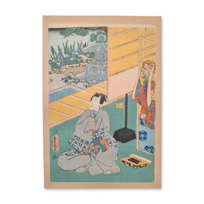 Sale Photo Thumbnail #12: Utagawa Kunisada (Toyokuni III) (Japanese, 1786-1865) Woodcut from the series One Hundred Famous