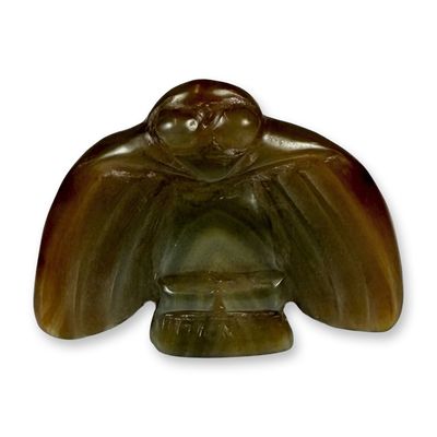 Sale Photo Thumbnail #165: Chinese Archaistic Carved Yellow-Brown Bird Pendant