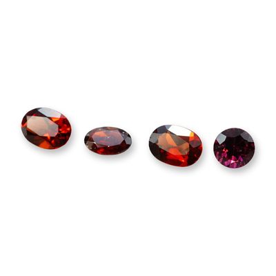 Sale Photo Thumbnail #366: 4pc Red Garnet Gemstones in Vatious Shapes and Sizes