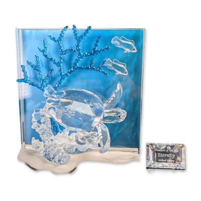 Sale Photo Thumbnail #408: 2pc Swarovski Wonders of the Sea Eternity Crystal Sculpture and Title Plaque
