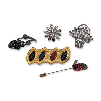 Sale Photo Thumbnail #167: Sterling Silver and Costume Assortment of Vintage Brooches and Pins
