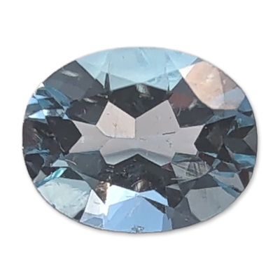 Sale Photo Thumbnail #200: Oval Faceted Light Blue Gemstone