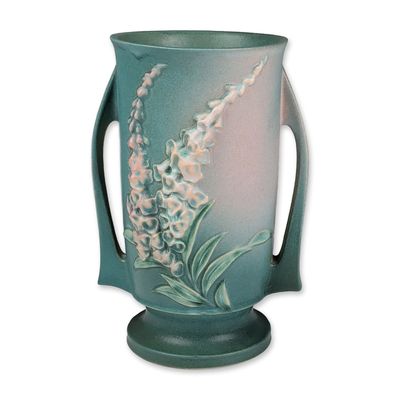 Sale Photo Thumbnail #86: Roseville Pottery Vase, Green Foxglove