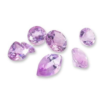 Sale Photo Thumbnail #391: 8pc Pink Amethyst Gemstones in Various Shapes and Sizes