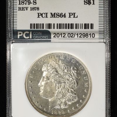 Sale Photo Thumbnail #267: 1879-S REV 78 MORGAN DOLLAR PCI CH/GEM BU PL