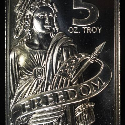 Sale Photo Thumbnail #421: FREEDOM 5 OZ .999 SILVER BAR