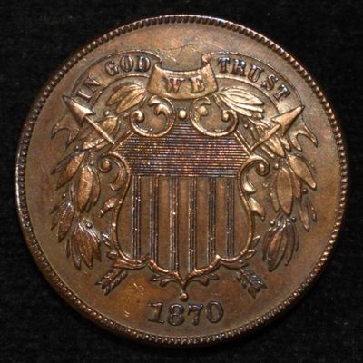 Sale Photo Thumbnail #199: 1870 2-CENT PIECE CH ORIG UNC