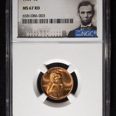 Sale Photo Thumbnail #186: 1944 WHEAT CENT NGC MS67 RD