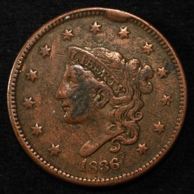 Sale Photo Thumbnail #50: 1836 LARGE CENT XF