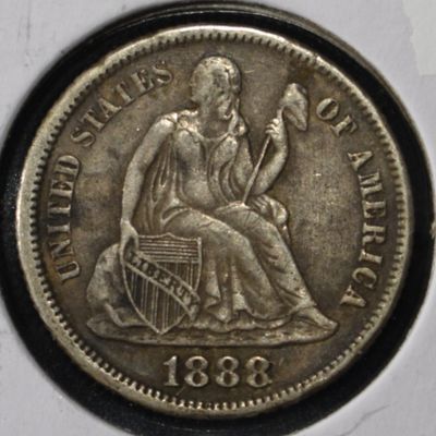 Sale Photo Thumbnail #228: 1888 LIBERTY SEATED DIME XF/AU