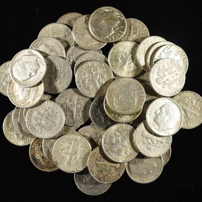 Sale Photo Thumbnail #333: (50) 90% SILVER ROOSEVELT DIMES