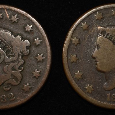 Sale Photo Thumbnail #349: 1832 & 1834 LARGE CENTS GOOD