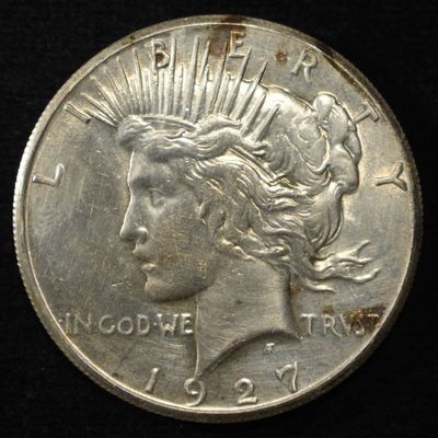 Sale Photo Thumbnail #130: 1927 PEACE DOLLAR AU/BU CLEANED