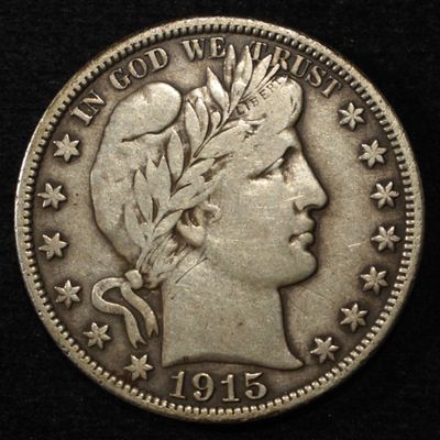 Sale Photo Thumbnail #89: 1915-D BARBER HALF DOLLAR VF