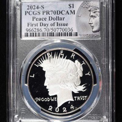 Sale Photo Thumbnail #386: 2024-S PEACE DOLLAR PCGS PR70DCAM FDI