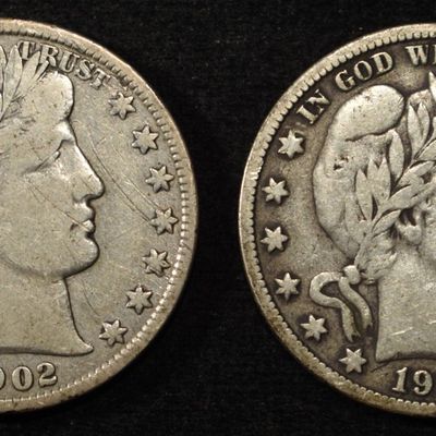 Sale Photo Thumbnail #80: 1902 & 1910-S BARBER HALF DOLLARS FINE SCRATCHES
