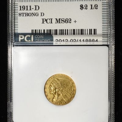 Sale Photo Thumbnail #442: 1911-D $2.50 INDIAN GOLD PCI STRONG D BU