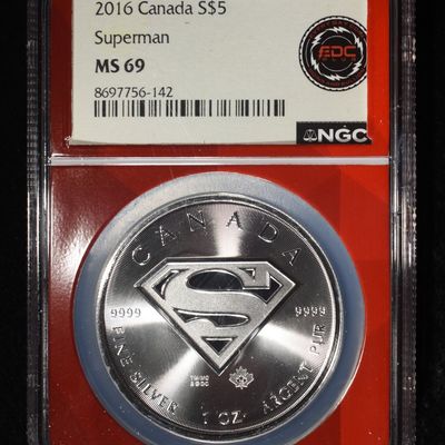 Sale Photo Thumbnail #19: 2016 1 OZ SILVER CANADA SUPERMAN NGC MS-69