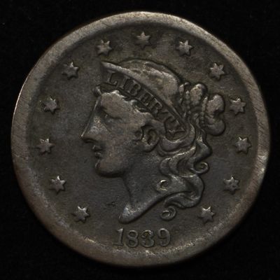 Sale Photo Thumbnail #351: 1839 SILLY HEAD LARGE CENT FINE