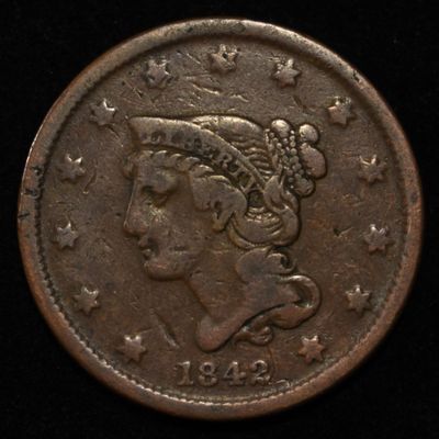 Sale Photo Thumbnail #353: 1842 SMALL DATE LARGE CENT VF