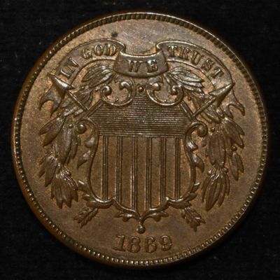 Sale Photo Thumbnail #198: 1869 2-CENT BN GEM BU