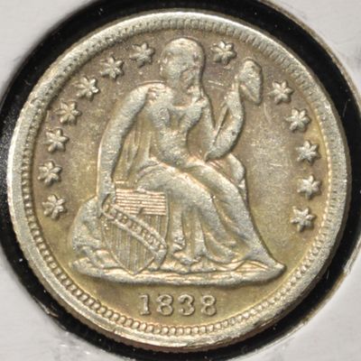 Sale Photo Thumbnail #226: 1838 SEATED LIBERTY DIME AU