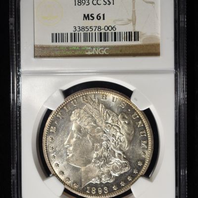 Sale Photo Thumbnail #9: 1893-CC MORGAN DOLLAR NGC MS-61