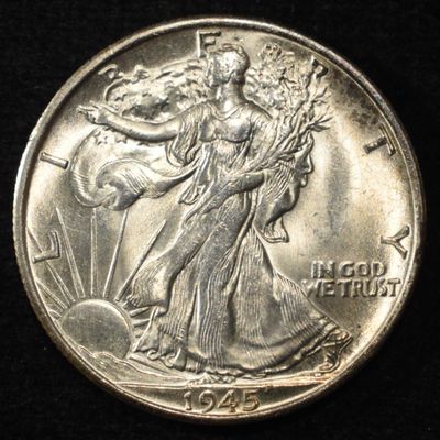Sale Photo Thumbnail #95: 1945-S WALKING LIBERTY HALF DOLLAR CH/GEM BU