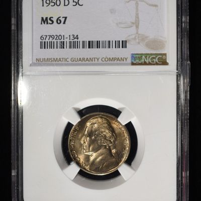 Sale Photo Thumbnail #222: 1950-D JEFFERSON NICKEL NGC MS67