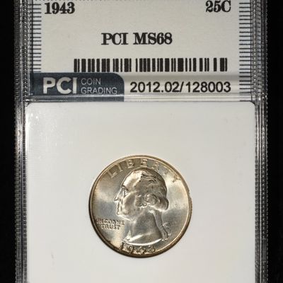 Sale Photo Thumbnail #249: 1943 WASHINGTON QUARTER PCI SUPERB GEM+ BU
